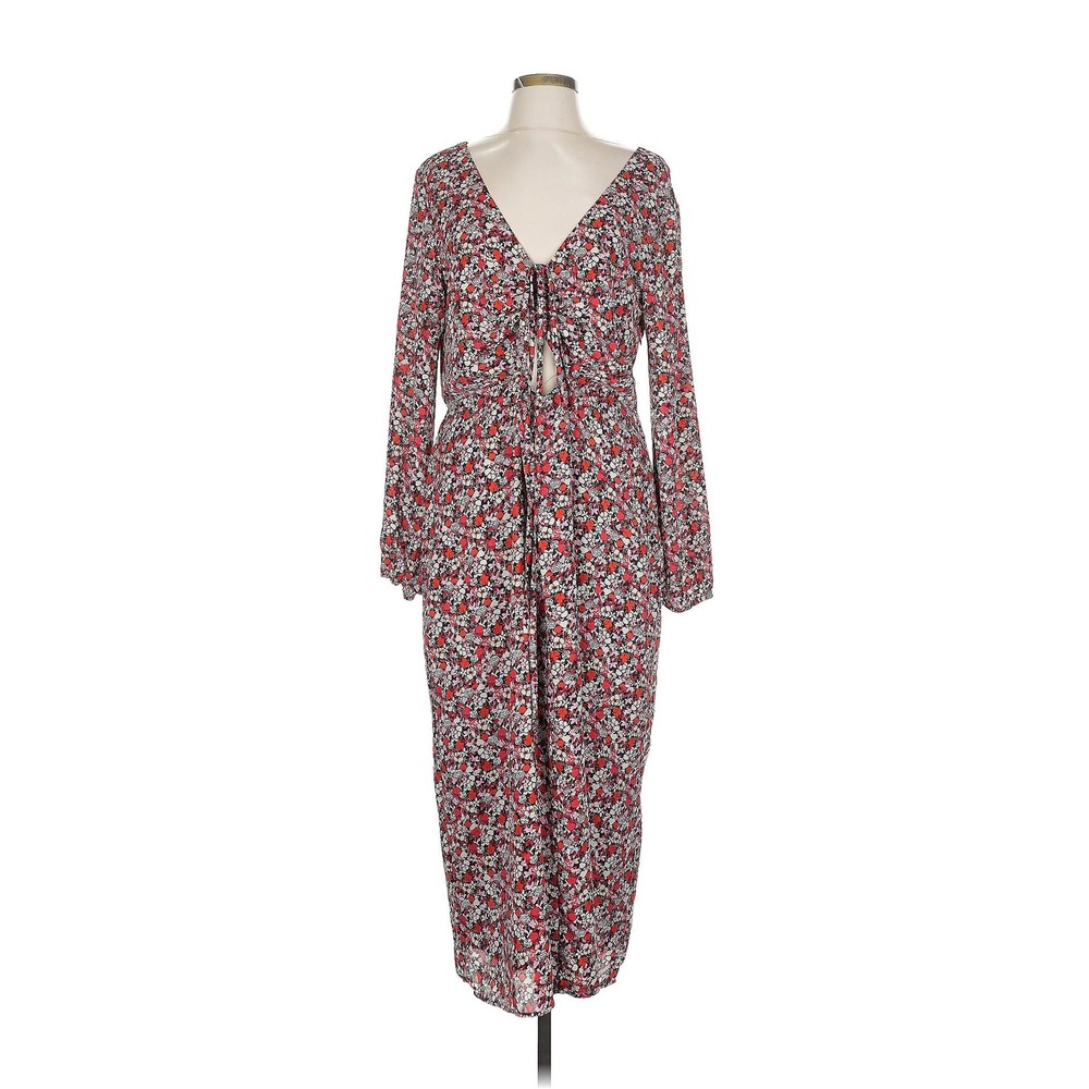 Sanctuary Floral Maxi Dress Size 12 Long Sleeve Plunge Neck Bohemian Casual